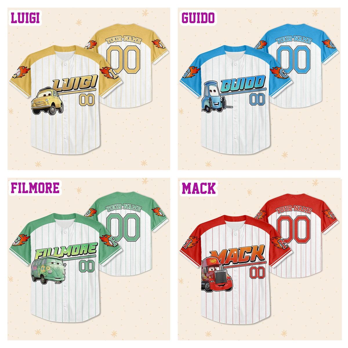 Custom Cars Collection Baseball Jersey 3