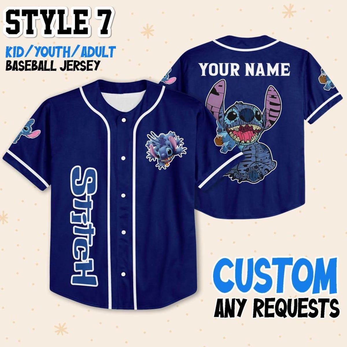 Custom Colection Jersey Stitch Custom Disney Baseball Jersey 8