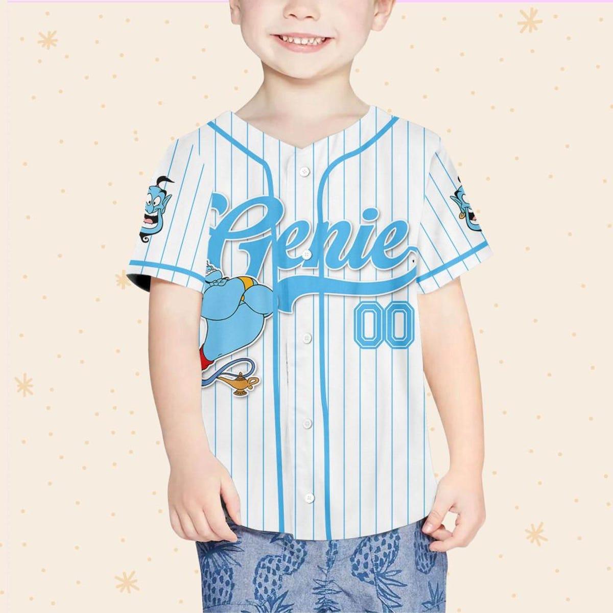 Custom Disney Aladdin Genie Disney Baseball Jersey 4