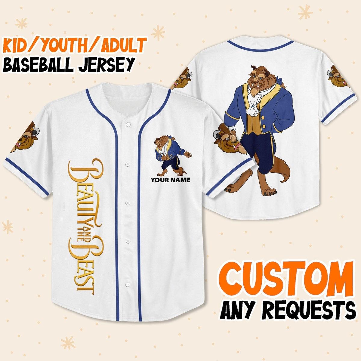 Custom Disney Beauty And The Beast Prince Baseball Jersey 1