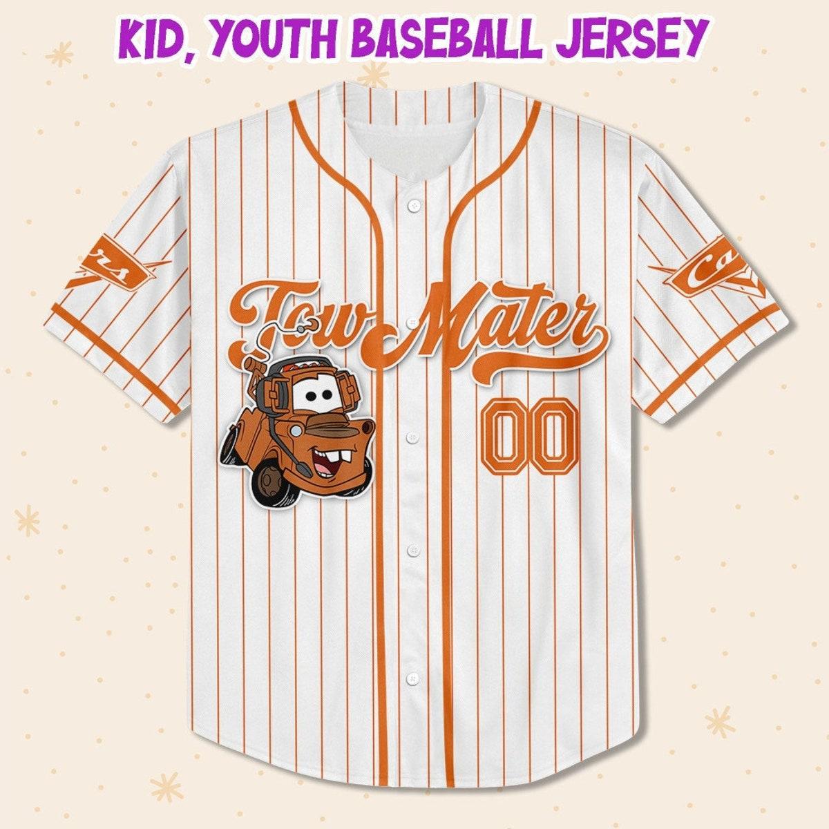 Custom Disney Cars Lightning Tow Mater Baseball Jersey 2