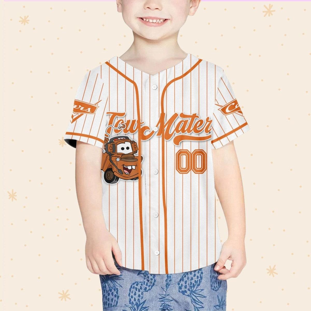 Custom Disney Cars Lightning Tow Mater Baseball Jersey 4