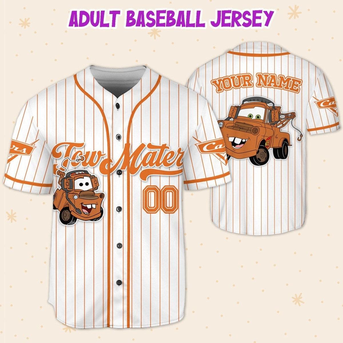 Custom Disney Cars Lightning Tow Mater Baseball Jersey 5