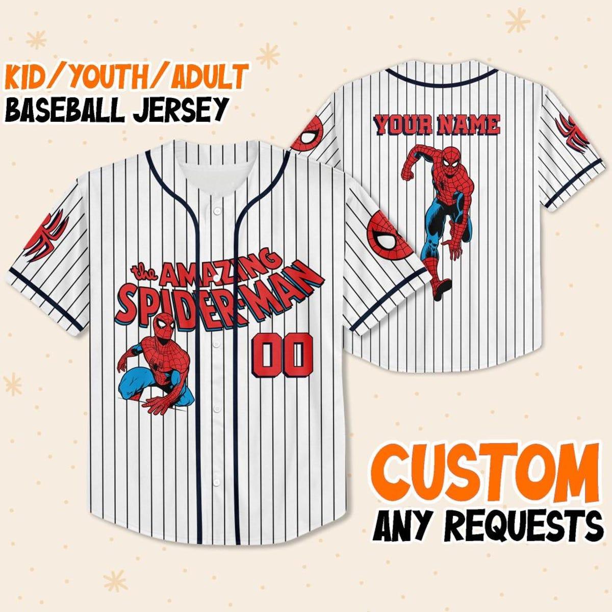 Personalize Disney Amazing Spider Man Vintage Classic Baseball Jersey 1