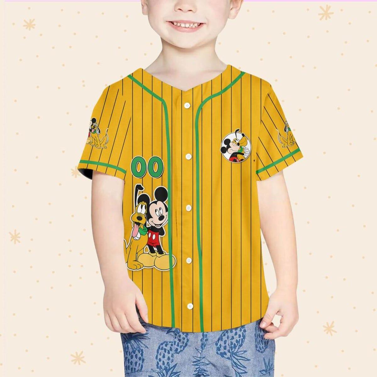 Personalize Disney Mickey Mouse Play With Pluto Baseball Jersey 4