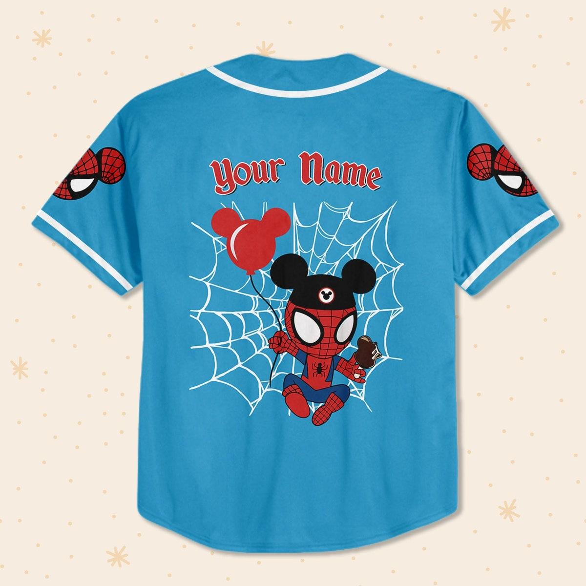 Personalize Disney Spider Man Mickey Ear Baseball Jersey 3