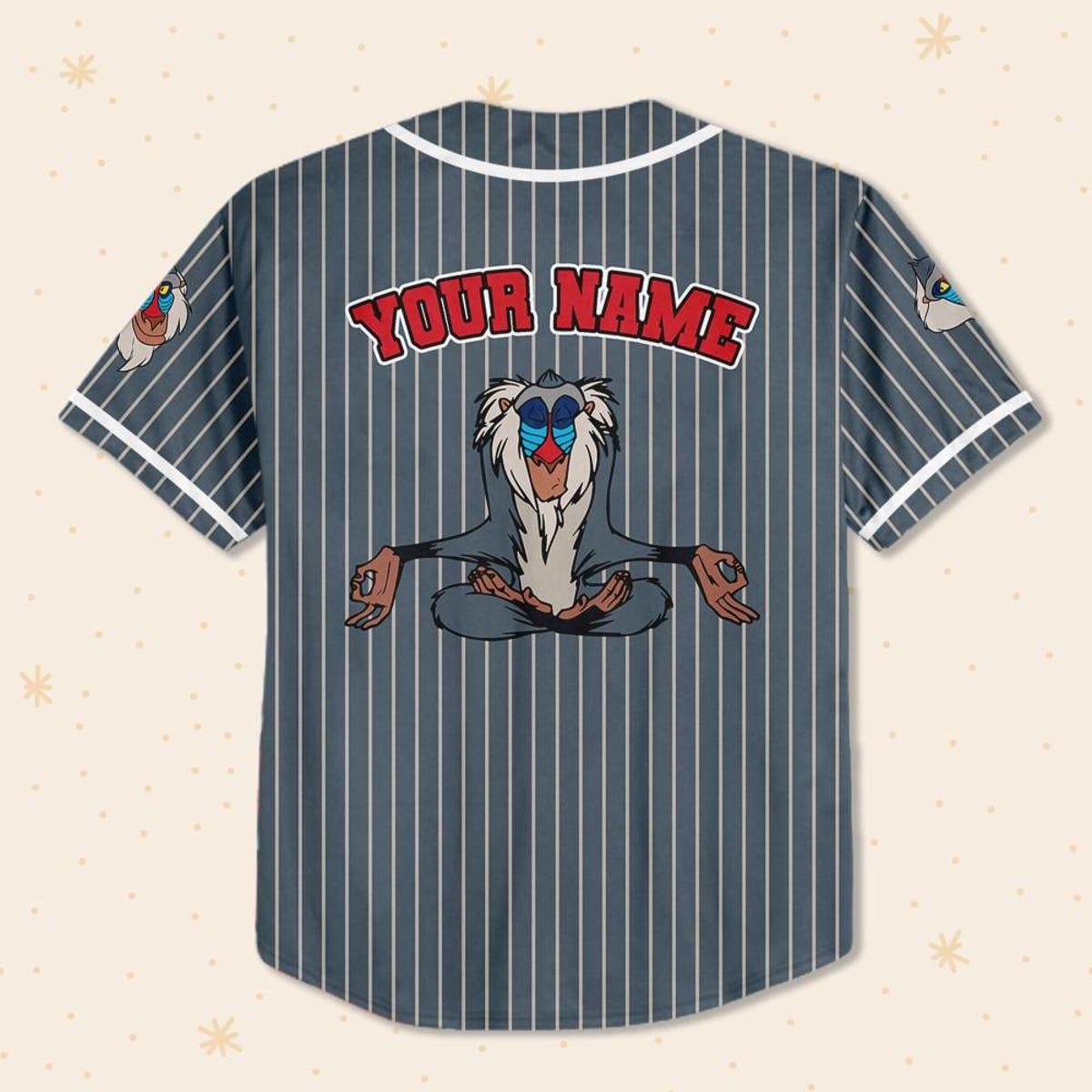 Personalize Disney The Lion King Rafiki Striped Seal Baseball Jersey 3