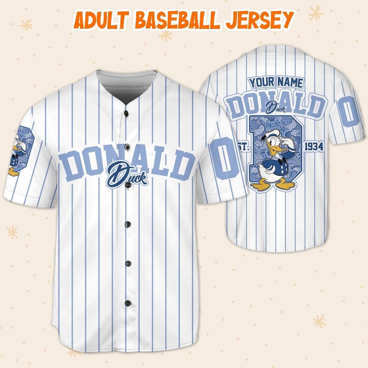 Personalize Donald Duck 1934 Custom Disney Baseball Jersey 5