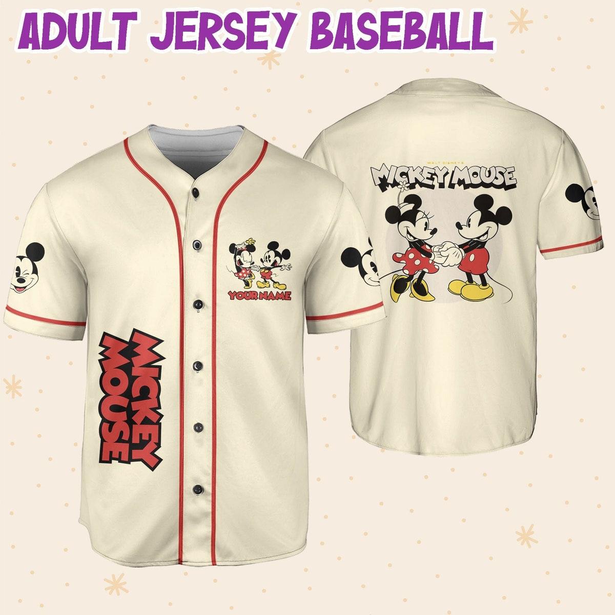 Personalize Mickey Classic Love Custom Name Disney Baseball Jersey 6