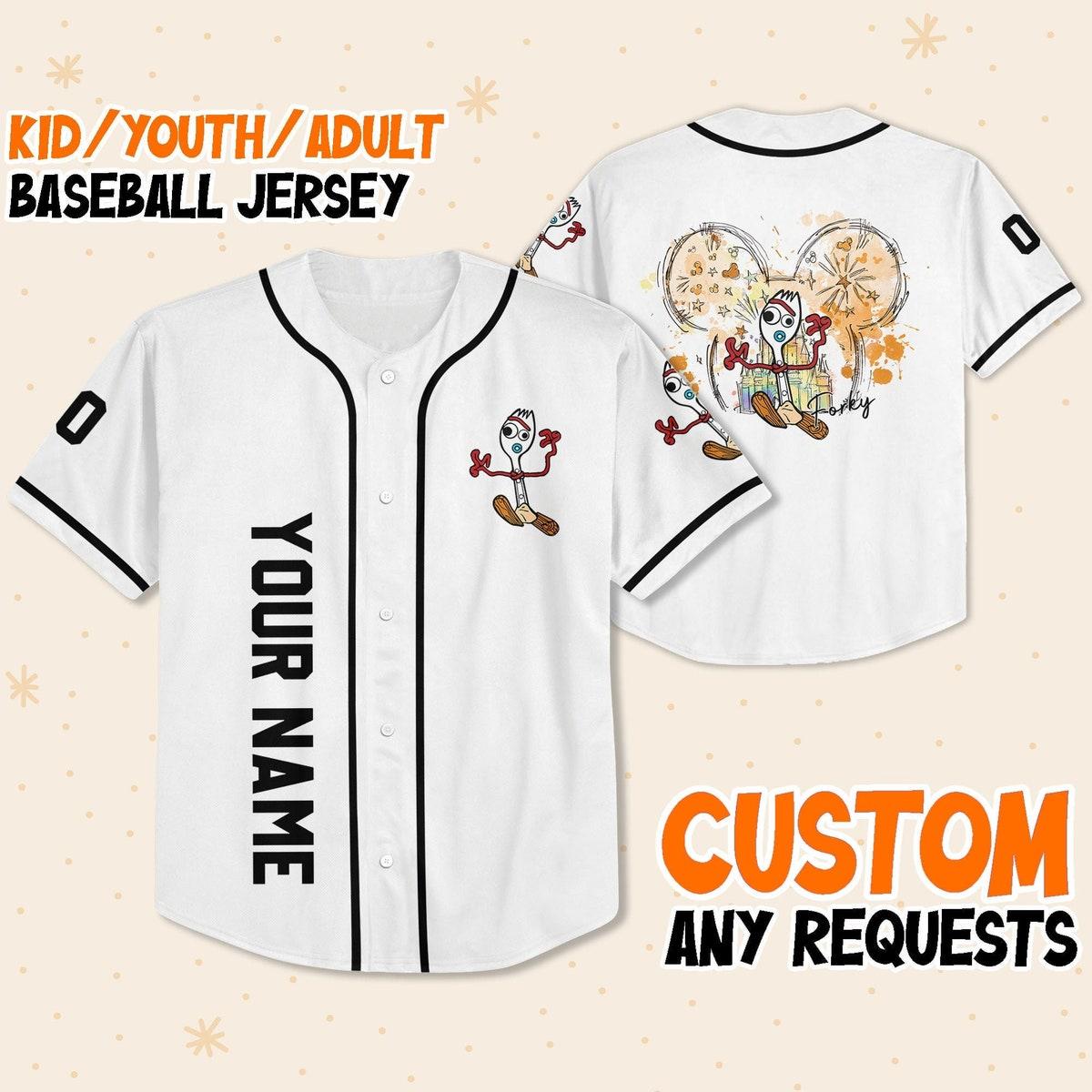 Personalize Toy Story Mickey Head Forky Cute Baseball Jersey 1