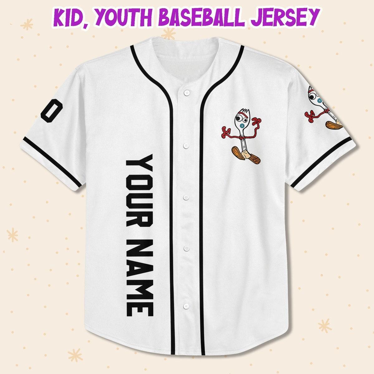 Personalize Toy Story Mickey Head Forky Cute Baseball Jersey 2