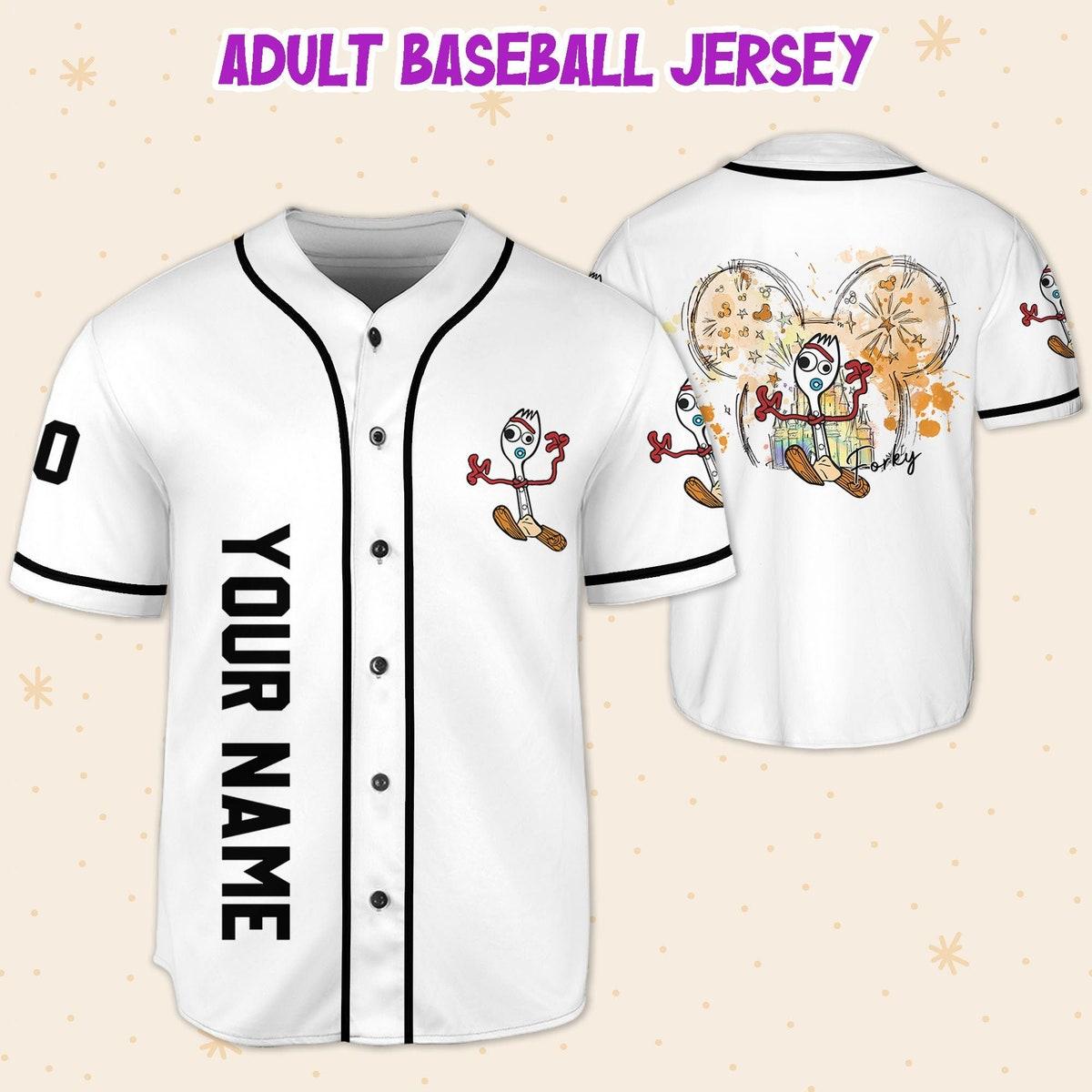 Personalize Toy Story Mickey Head Forky Cute Baseball Jersey 5